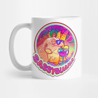 Sassyguana Albino Green Iguana Iguana Chill Drink Tropical Shirt Mug